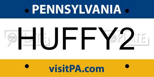 HUFFY2 Pennsylvania License Plate