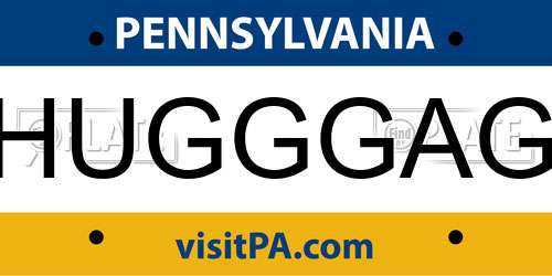 HUGGGAG Pennsylvania License Plate