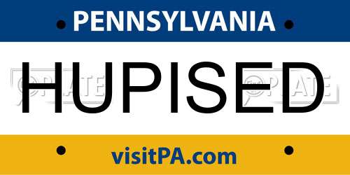 HUPISED Pennsylvania License Plate