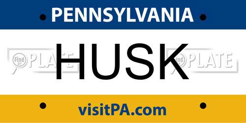 HUSK Pennsylvania License Plate