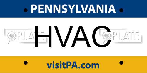 HVAC Pennsylvania License Plate