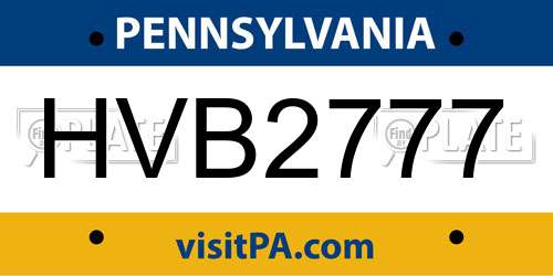 HVB2777 Pennsylvania License Plate