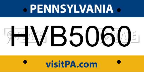 HVB5060 Pennsylvania License Plate
