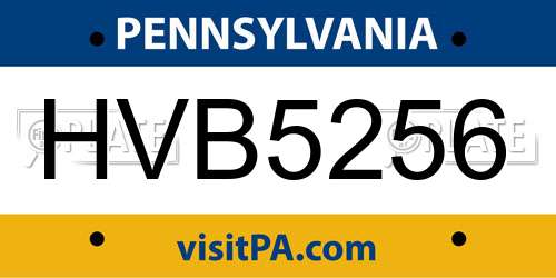 HVB5256 Pennsylvania License Plate