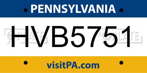 HVB5751 Pennsylvania License Plate