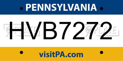 HVB7272 Pennsylvania License Plate