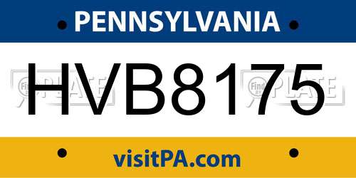 HVB8175 Pennsylvania License Plate