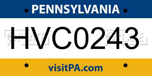 HVC0243 Pennsylvania License Plate