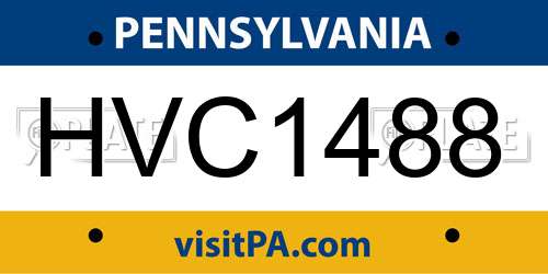 HVC1488 Pennsylvania License Plate