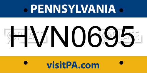 HVN0695 Pennsylvania License Plate