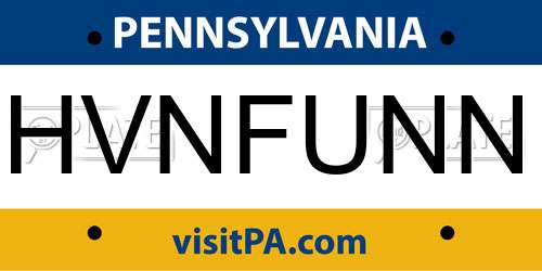 HVNFUNN Pennsylvania License Plate