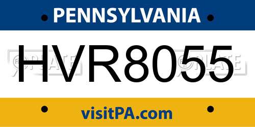 HVR8055 Pennsylvania License Plate