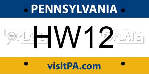 HW12 Pennsylvania License Plate