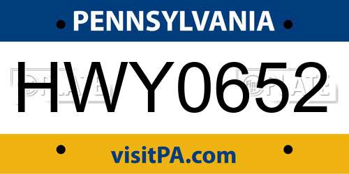 HWY0652 Pennsylvania License Plate
