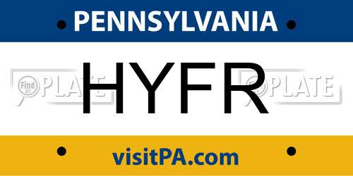 HYFR Pennsylvania License Plate