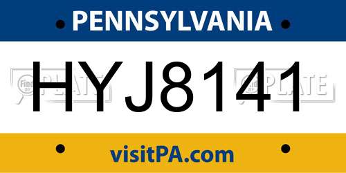 HYJ8141 Pennsylvania License Plate