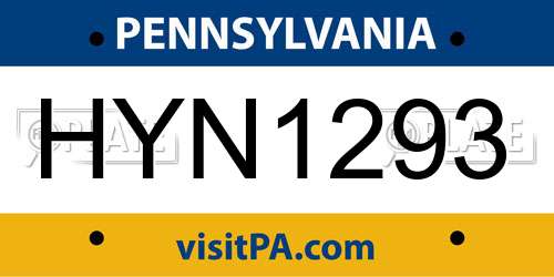 HYN1293 Pennsylvania License Plate