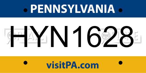 HYN1628 Pennsylvania License Plate