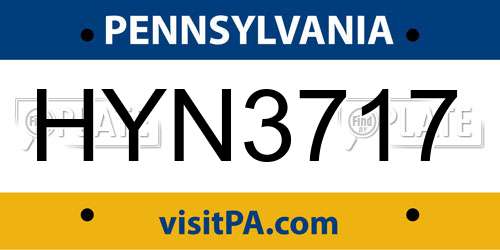 HYN3717 Pennsylvania License Plate