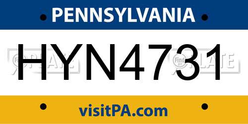 HYN4731 Pennsylvania License Plate