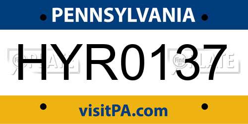 HYR0137 Pennsylvania License Plate