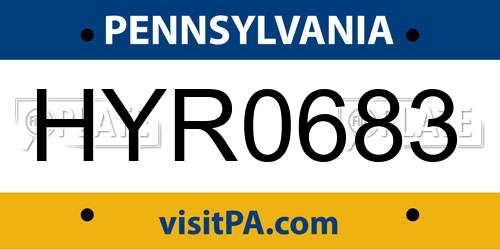 HYR0683 Pennsylvania License Plate