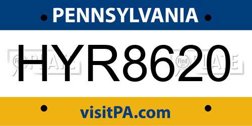 HYR8620 Pennsylvania License Plate