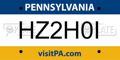 HZ2H0I Pennsylvania License Plate