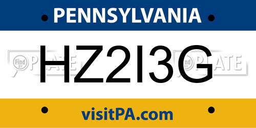 HZ2I3G Pennsylvania License Plate