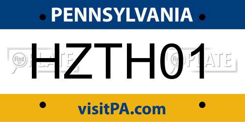 HZTH01 Pennsylvania License Plate