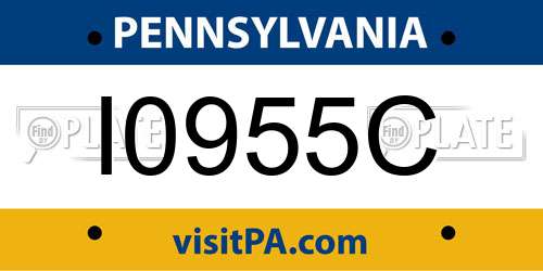 I0955C Pennsylvania License Plate