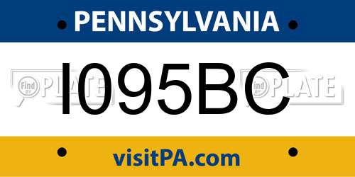 I095BC Pennsylvania License Plate