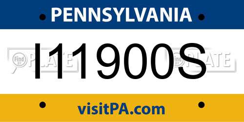 I11900S Pennsylvania License Plate