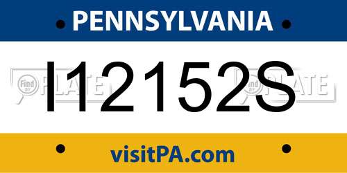 I12152S Pennsylvania License Plate