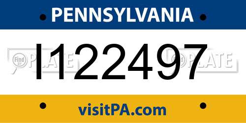 I122497 Pennsylvania License Plate