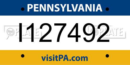 I127492 Pennsylvania License Plate
