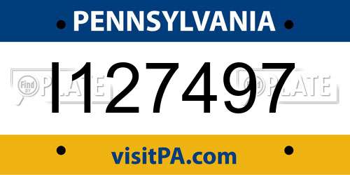 I127497 Pennsylvania License Plate