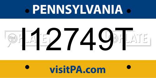 I12749T Pennsylvania License Plate