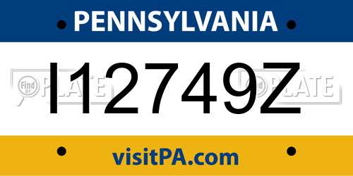 I12749Z Pennsylvania License Plate