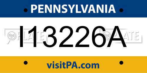 I13226A Pennsylvania License Plate