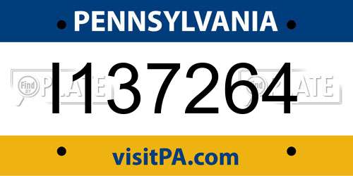 I137264 Pennsylvania License Plate