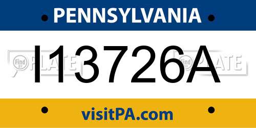 I13726A Pennsylvania License Plate