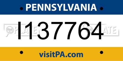 I137764 Pennsylvania License Plate
