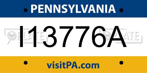 I13776A Pennsylvania License Plate