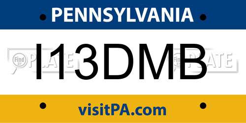 I13DMB Pennsylvania License Plate
