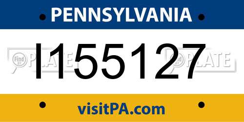 I155127 Pennsylvania License Plate