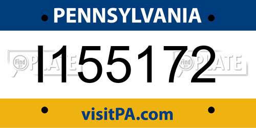 I155172 Pennsylvania License Plate