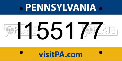 I155177 Pennsylvania License Plate