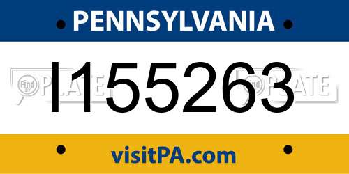 I155263 Pennsylvania License Plate