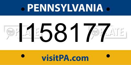 I158177 Pennsylvania License Plate